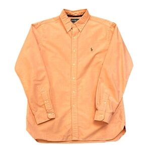 VTG 90’s Ralph Lauren Classic Fit Oxford Button Down Shirt Orange Cotton Large